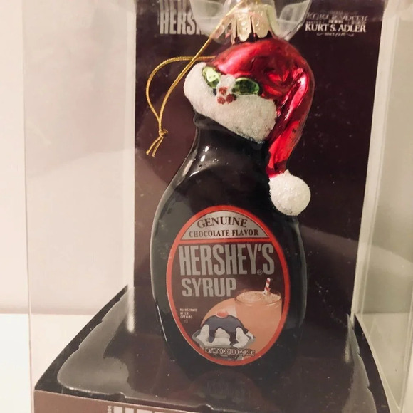 Hersheys Syrup Handcrafted Glass Christmas  Ornament 5 Inch Tall - Picture 2 of 15